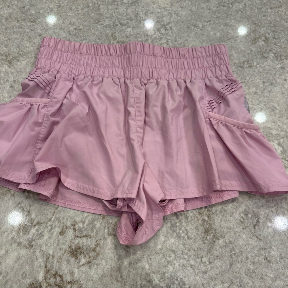 Free People Movement Pink Elastic Waist Shorts